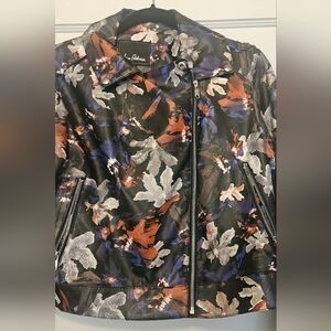 Sam Edelman Women's Floral Moto Jacket - Black and Blue